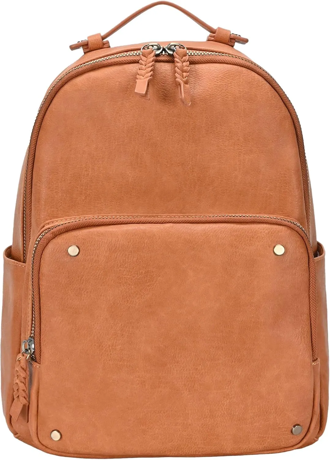 Antik Kraft Jenny Backpack (Tan) | Vegan Leather Backpack for Women with Padded Laptop Sleeve | 13" L x 7" W x 15" H