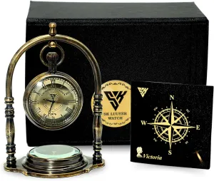 Antique Brass Table Compass | Vintage Decorative Mechanical Gift for Boyfriend/Husband | Perfect for Birthday & Anniversary