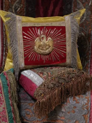 Antique Cushion Gold Metallic Embroidery Pelican
