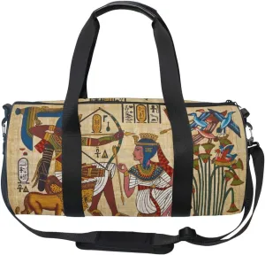 Antique Egyptian Papyrus Travel Duffel Bag Sport Gym Luggage Bag for Men Women