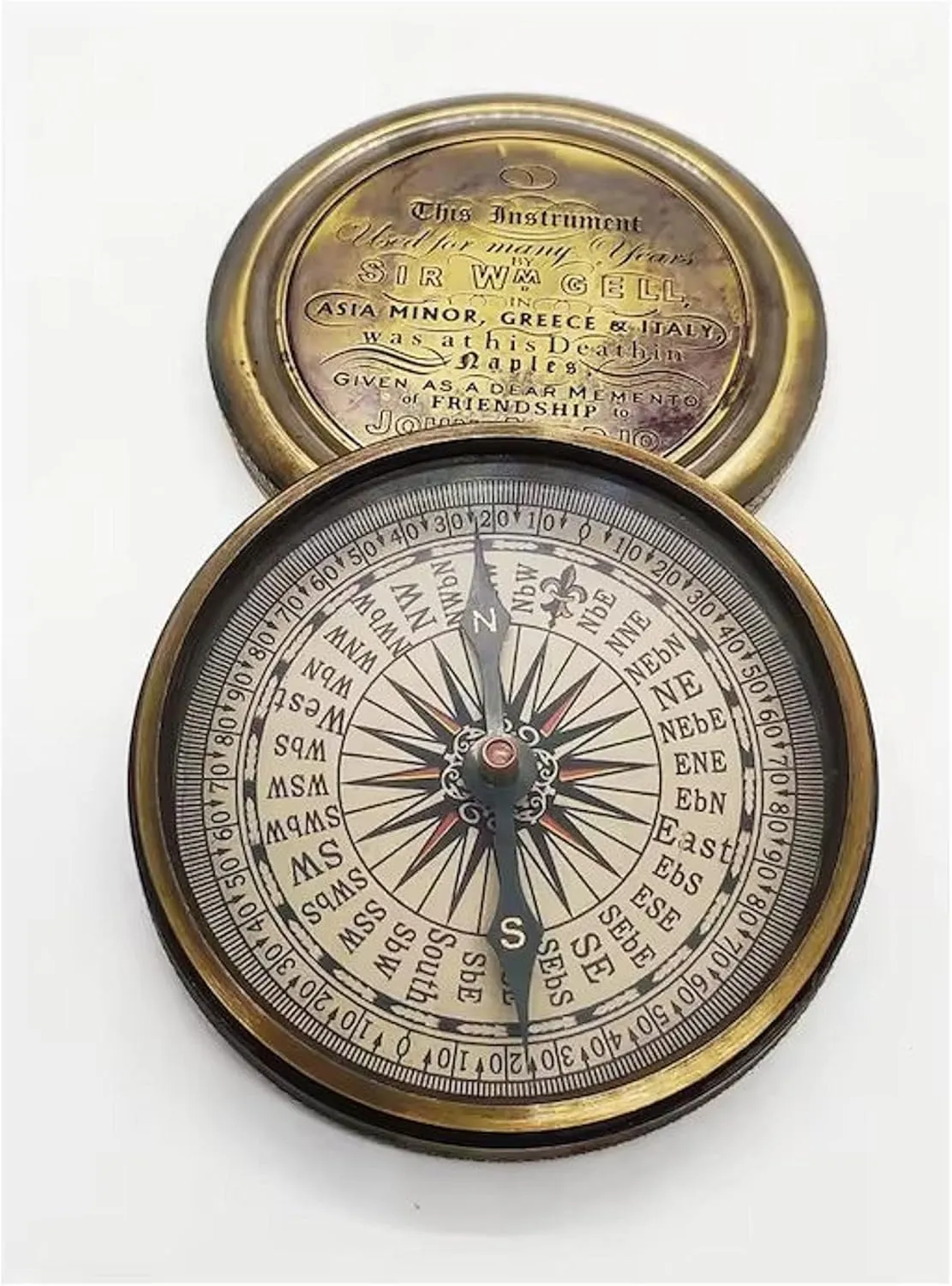 Antique Nautical Brass Compass | Nautical John Auldijo Navigational Compass | Sir WM Gell Compass | Nauticla Maritime Compass Hiking Outdoor by THEHISTORICALHUB