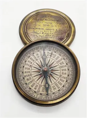 Antique Nautical Brass Compass | Nautical John Auldijo Navigational Compass | Sir WM Gell Compass | Nauticla Maritime Compass Hiking Outdoor by THEHISTORICALHUB