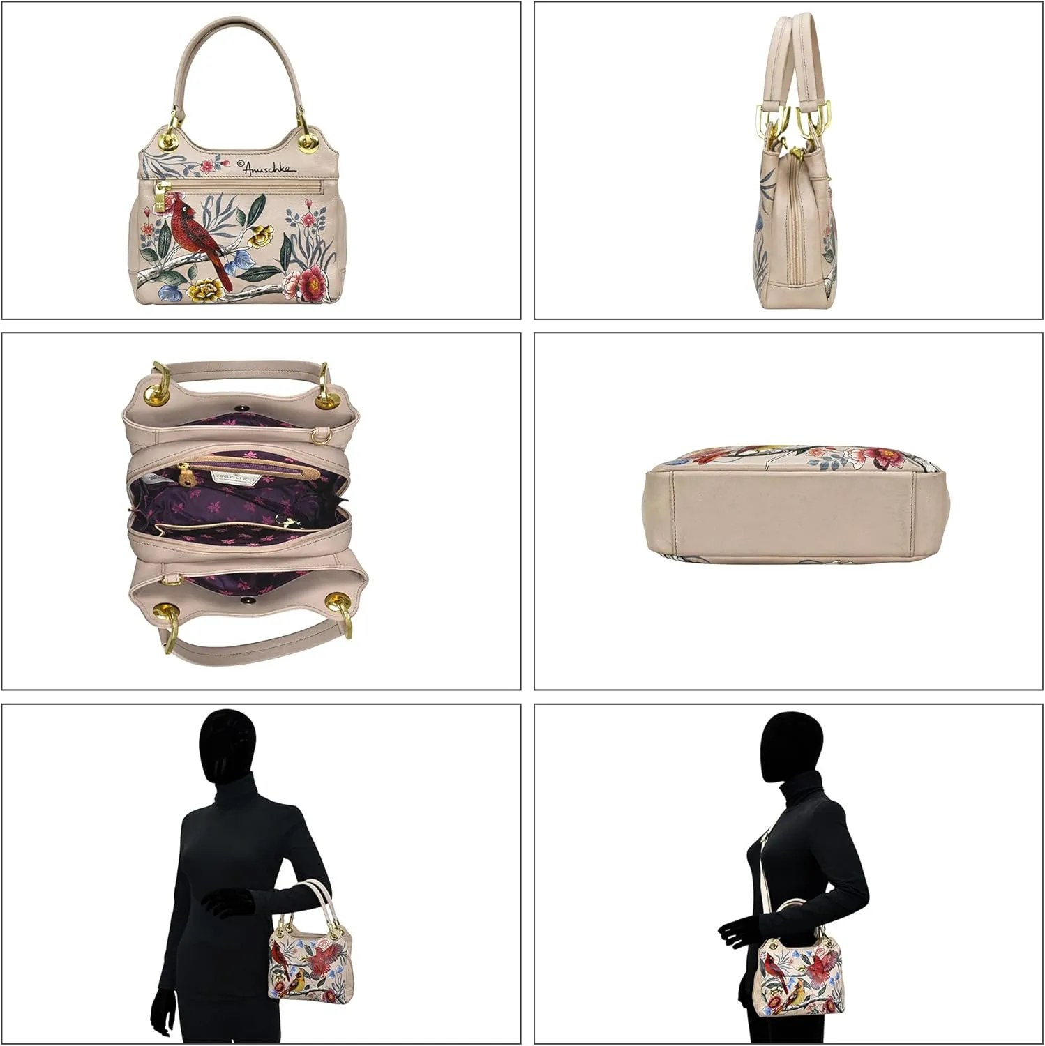 Anuschka Satchel with Crossbody Strap-708
