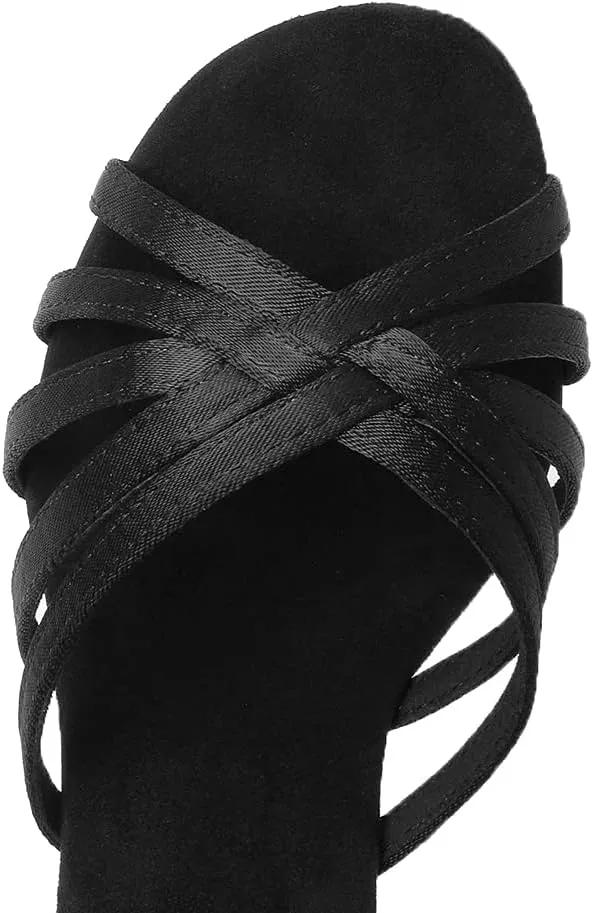 AOQUNFS Women's Latin Dance Shoes Satin Ballroom Salsa Practice Performance Dance Shoes,GB213