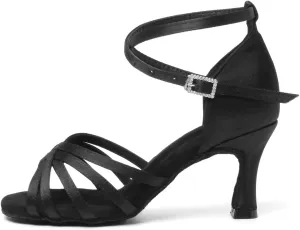 AOQUNFS Women's Latin Dance Shoes Satin Ballroom Salsa Practice Performance Dance Shoes,GB213