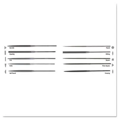 Apex Tool Group X.F® Swiss Pattern Rectangular Needle Files, 6 1/4 in, Straight, 37982
