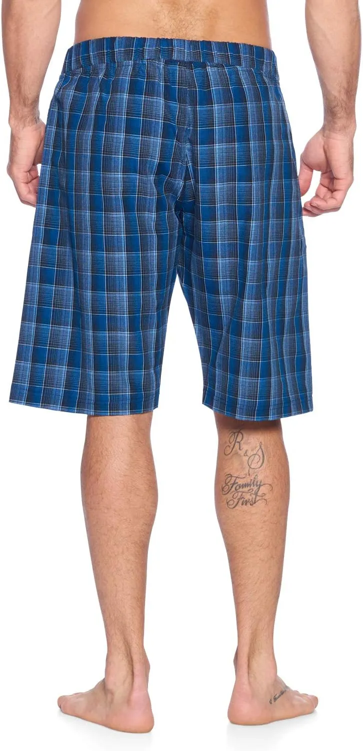 Ashford & Brooks Men’s Sleep Pajama Lounge Boxer Shorts | Woven Plaid PJ Jammies Boxers Bottoms