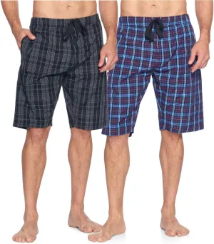 Ashford & Brooks Men’s Sleep Pajama Lounge Boxer Shorts | Woven Plaid PJ Jammies Boxers Bottoms