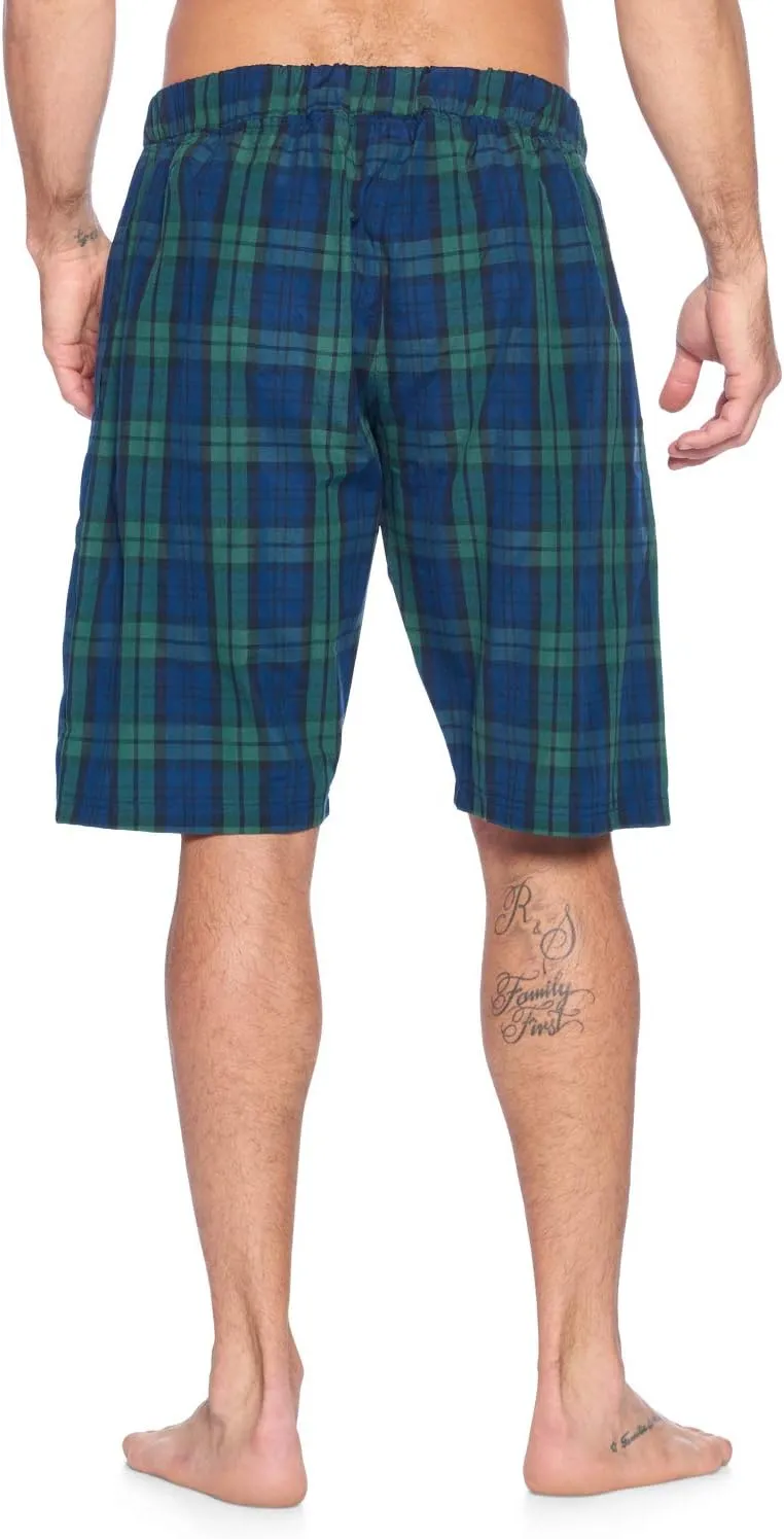 Ashford & Brooks Men’s Sleep Pajama Lounge Boxer Shorts | Woven Plaid PJ Jammies Boxers Bottoms