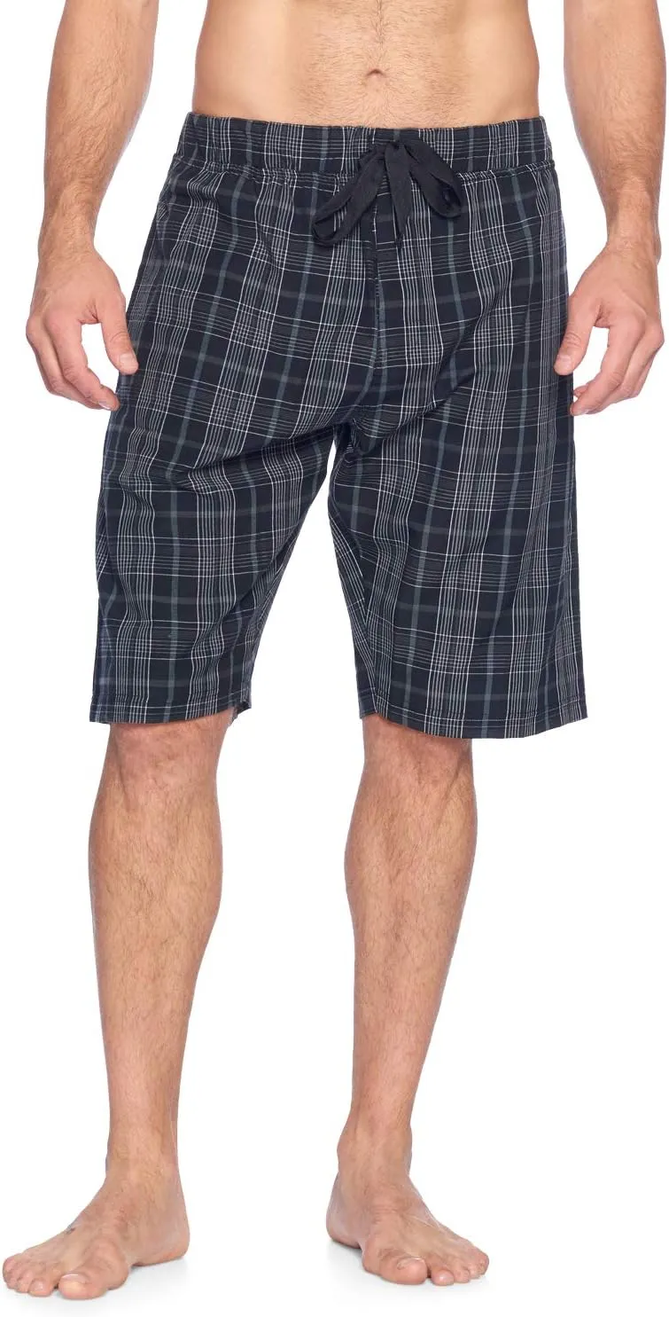 Ashford & Brooks Men’s Sleep Pajama Lounge Boxer Shorts | Woven Plaid PJ Jammies Boxers Bottoms