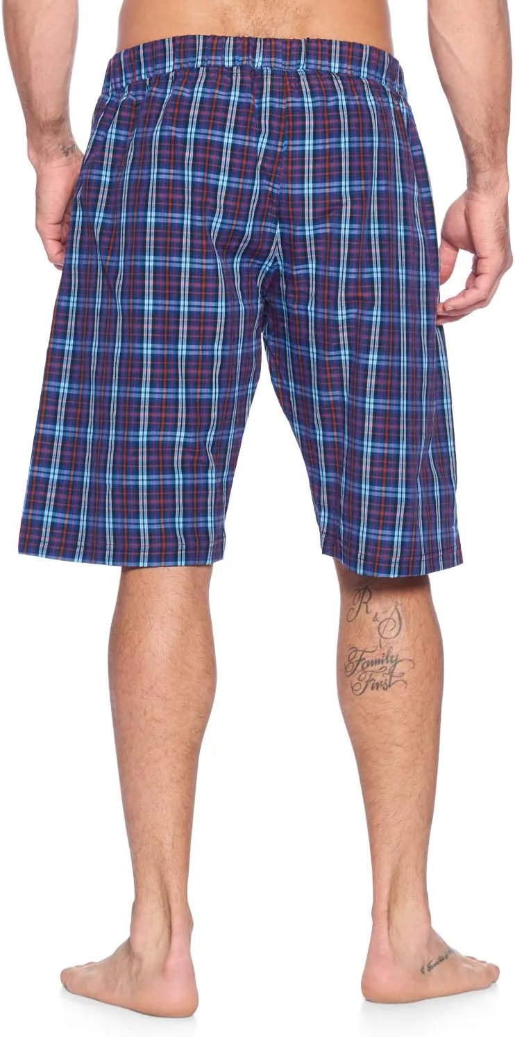 Ashford & Brooks Men’s Sleep Pajama Lounge Boxer Shorts | Woven Plaid PJ Jammies Boxers Bottoms