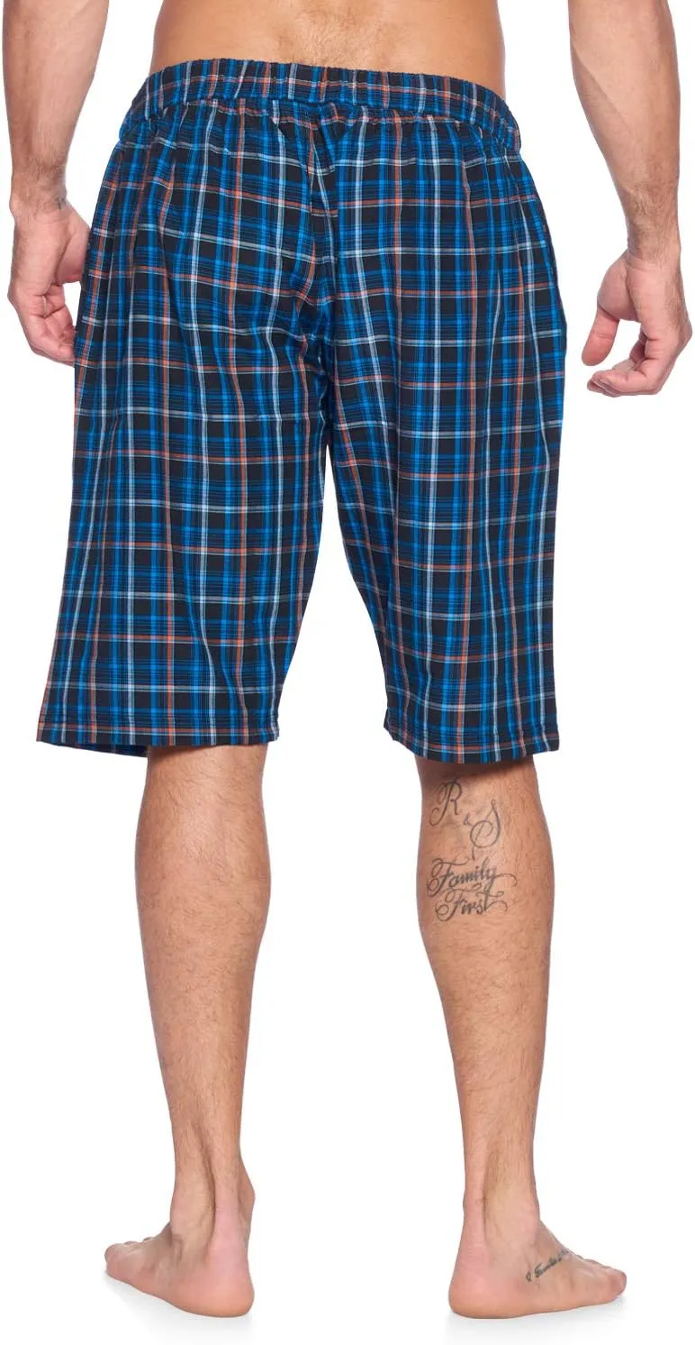 Ashford & Brooks Men’s Sleep Pajama Lounge Boxer Shorts | Woven Plaid PJ Jammies Boxers Bottoms