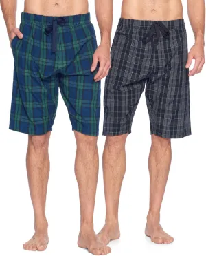 Ashford & Brooks Men’s Sleep Pajama Lounge Boxer Shorts | Woven Plaid PJ Jammies Boxers Bottoms