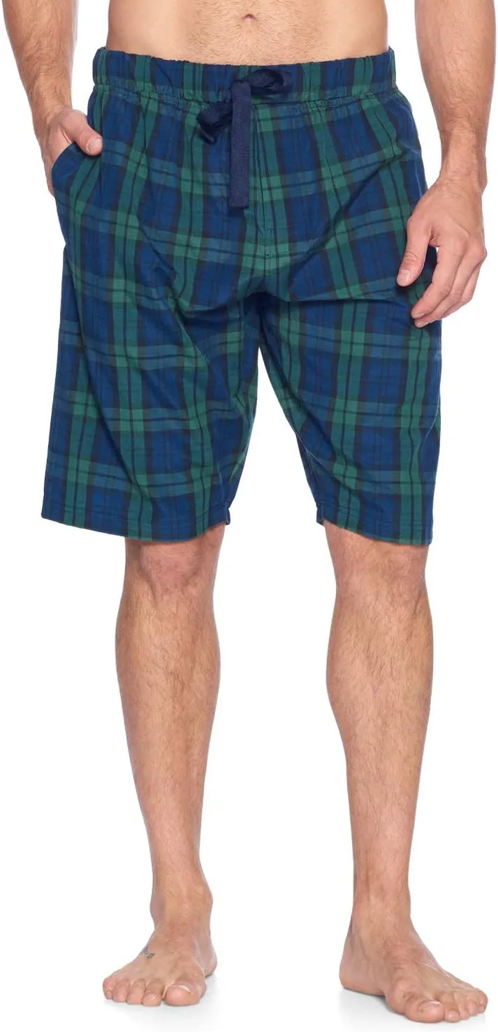 Ashford & Brooks Men’s Sleep Pajama Lounge Boxer Shorts | Woven Plaid PJ Jammies Boxers Bottoms