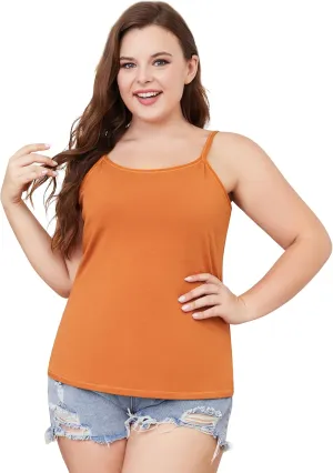 ATTRACO Women's Cotton Camisole Shelf Bra Spaghetti Straps Tank Top