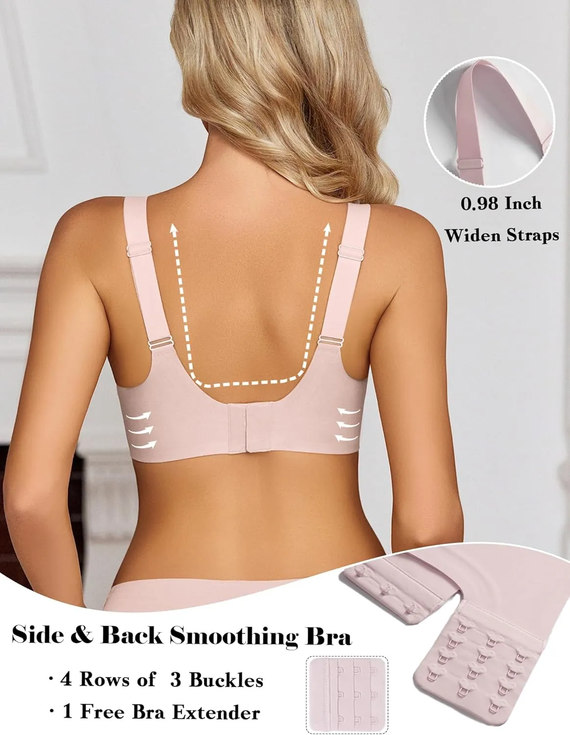 Avidlove Womens Seamless Bra No Underwire Push Up Bras Soft Wireless Bralette Full Coverage Everyday Bra
