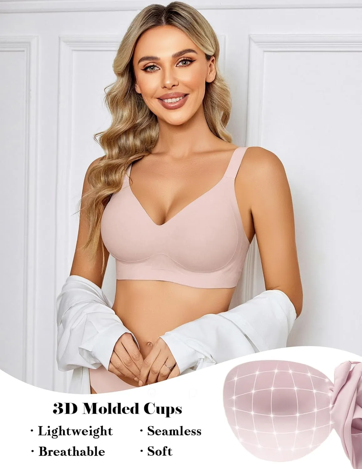 Avidlove Womens Seamless Bra No Underwire Push Up Bras Soft Wireless Bralette Full Coverage Everyday Bra