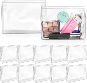 BadenBach 24 PCS Small Clear Makeup Bag,7.9" x 5.9"x 2", Mini Clear Zipper Pouches Waterproof Clear Plastic Toiletry Bags Bulk Cosmetic Organizer Bags for Travel Vacation Swimsuit Bikini
