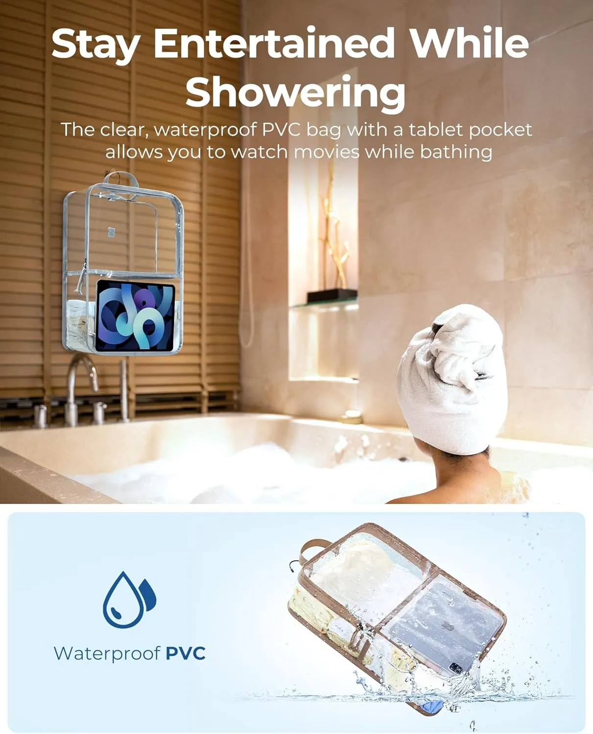 BAGSMART Hanging Packing Cubes for Travel, 6 Set Clear Waterproof Packing Cubes for Suitcases, Storage Organizer for Hanging Closet with Zipper, Handles and Hook Grey