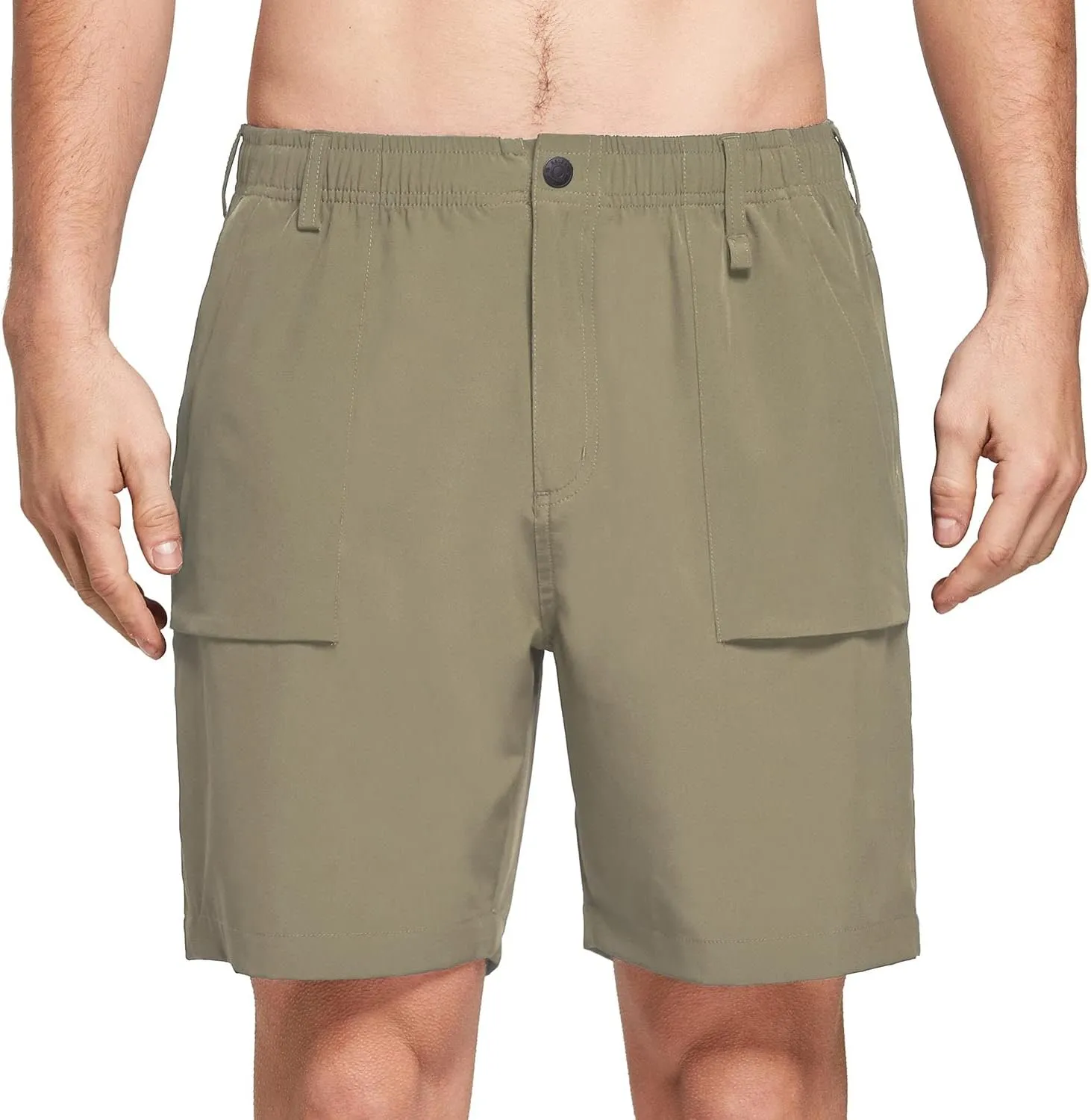 baleaf Men's 7" Casual Shorts for Summer Elastic Waist Quick Dry Lightweight Short with Cargo Hiking Fishing