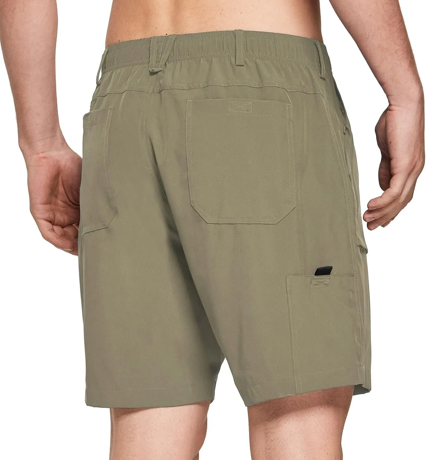 baleaf Men's 7" Casual Shorts for Summer Elastic Waist Quick Dry Lightweight Short with Cargo Hiking Fishing