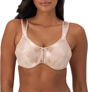 Bali Women's Minimizer Bra, Satin Tracings Underwire Bra, Bustline Slimmer, Full Coverage Bra