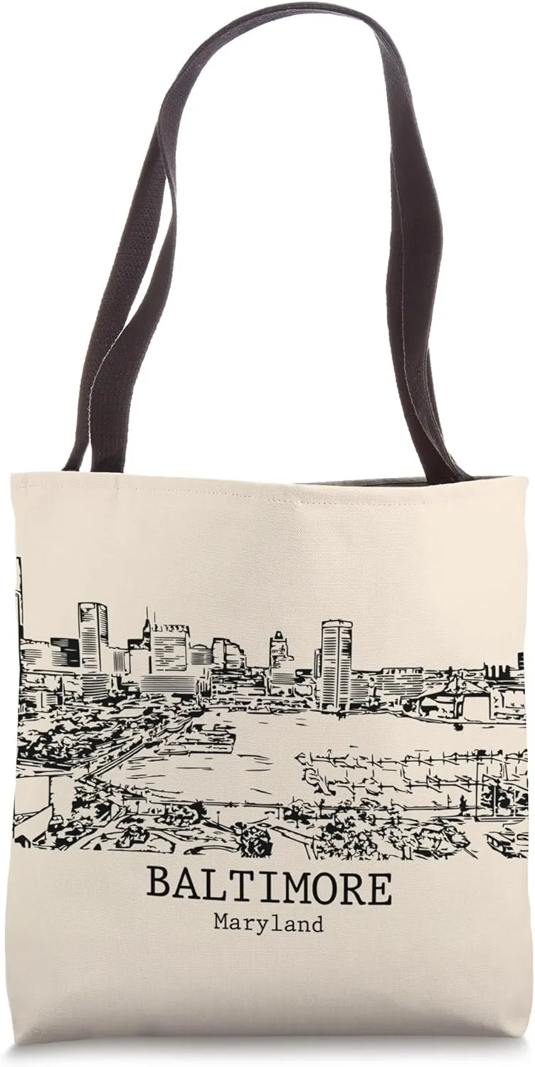 Baltimore Maryland Vintage Retro Travel Souvenir Tote Bag