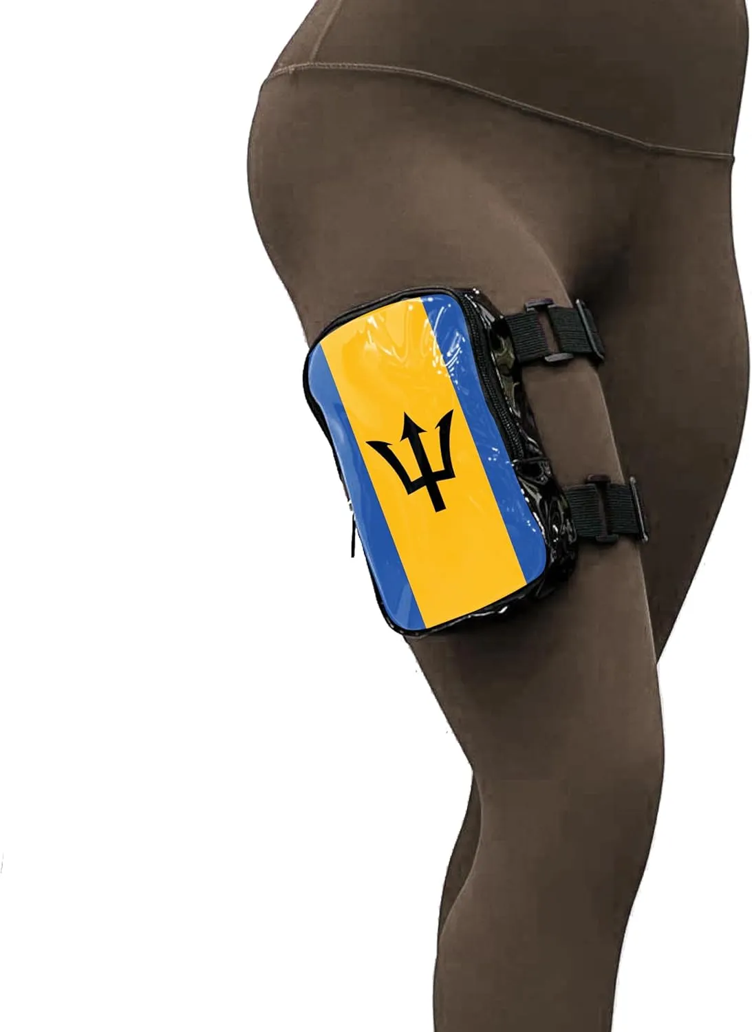Barbados Flag Thigh Bag | Leg Harness for Women | Outdoor Waist Pouch | Carnival Hiking Travel Fanny Pack with Adjustable Straps | Barbados