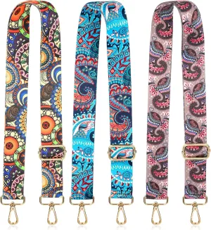 BBTO 3 Pcs Purse Straps for Handbags Replacement Wide Shoulder Adjustable Strap for Crossbody Bag Canvas Bag Women(Colorful)