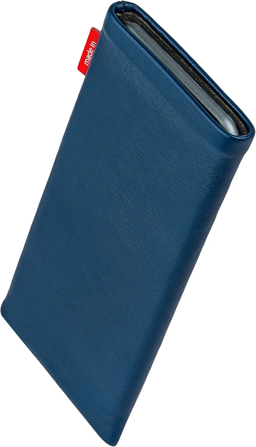 Beat Blue Custom Tailored Sleeve for Mobistel Cynus T1. Fine Nappa Leather Pouch with Integrated Microfibre Lining for Display Cleaning