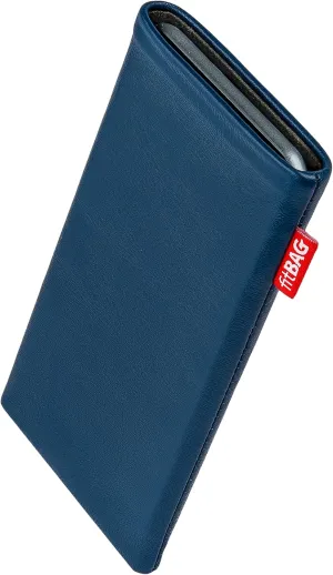 Beat Blue Custom Tailored Sleeve for Mobistel Cynus T1. Fine Nappa Leather Pouch with Integrated Microfibre Lining for Display Cleaning