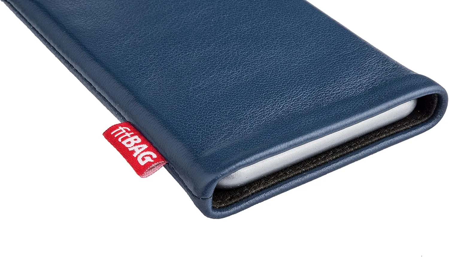 Beat Blue Custom Tailored Sleeve for Mobistel Cynus T1. Fine Nappa Leather Pouch with Integrated Microfibre Lining for Display Cleaning