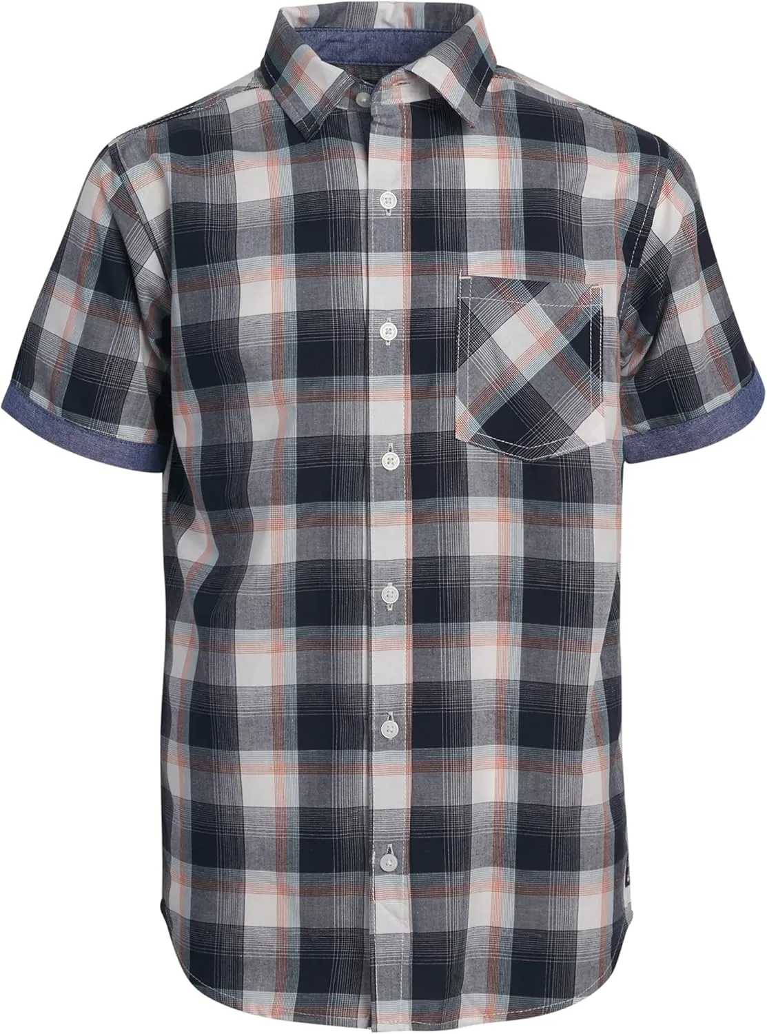 Ben Sherman Boys' Shirt - Short Sleeve Woven Button Down Shirt - Kids' Casual Collared Shirt for Boys (8-18)