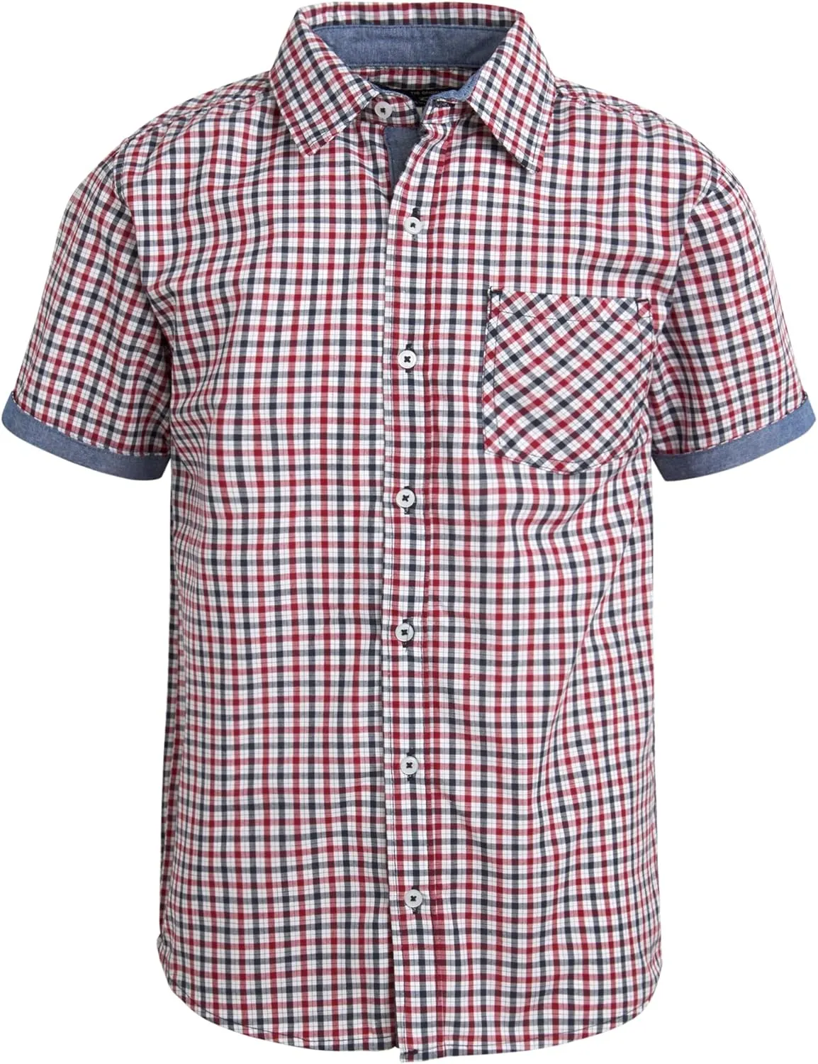 Ben Sherman Boys' Shirt - Short Sleeve Woven Button Down Shirt - Kids' Casual Collared Shirt for Boys (8-18)