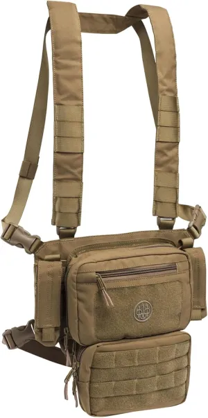 Beretta Tactical Chest Rig - Durable Outdoor Hunting Shooting MOLLE Chest Pack Bag w/Front Pocket & Removable Bottom Pouch
