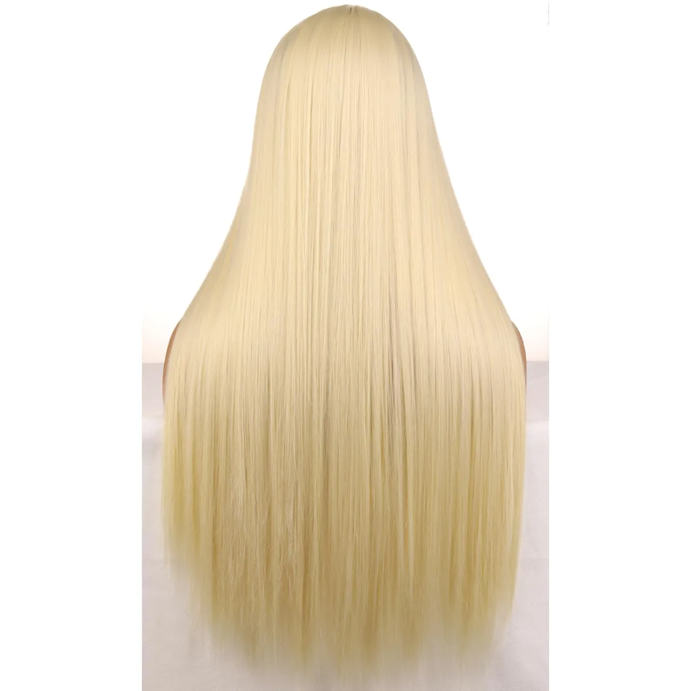 BERON Light Blonde Wigs Straight Long Hair Wigs with Bangs Women Fashion Heat Resistant Synthetic Natural Looking Wig for Cosplay Party or Daily Use