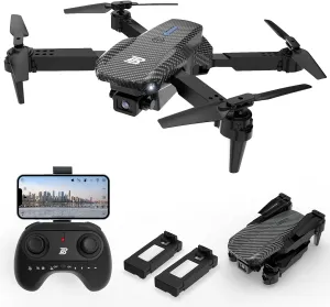BEZGAR BD101 Drone with Camera - 1080P Foldable FPV Remote Control Mini Quadcopter with Gestures Selfie, One Key Start/Land, 3D Flips, 2 Batteries, Toys Gifts for Boys, Adults