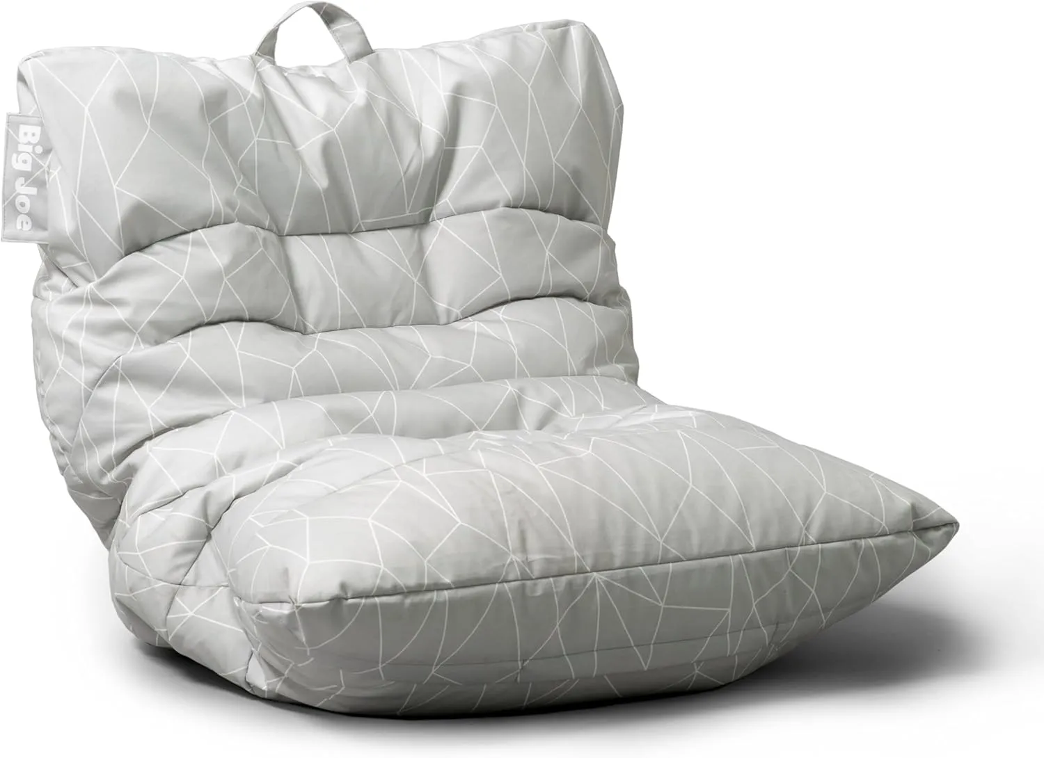 Big Joe Roma Bean Bag Chair, Moonstone Tessellation Lenox, Durable Woven Polyester, 3 feet