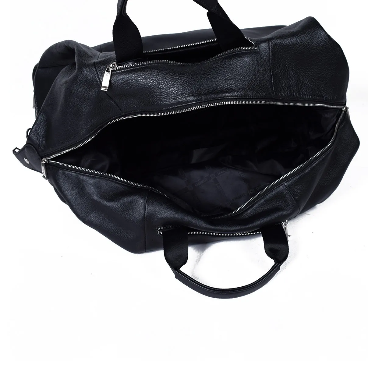 Black Genuine Leather Overnight Bag - GL-89137