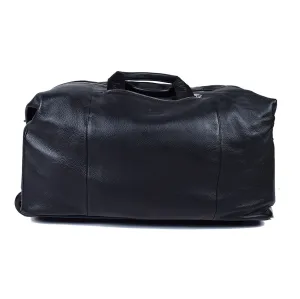 Black Genuine Leather Overnight Bag - GL-89137