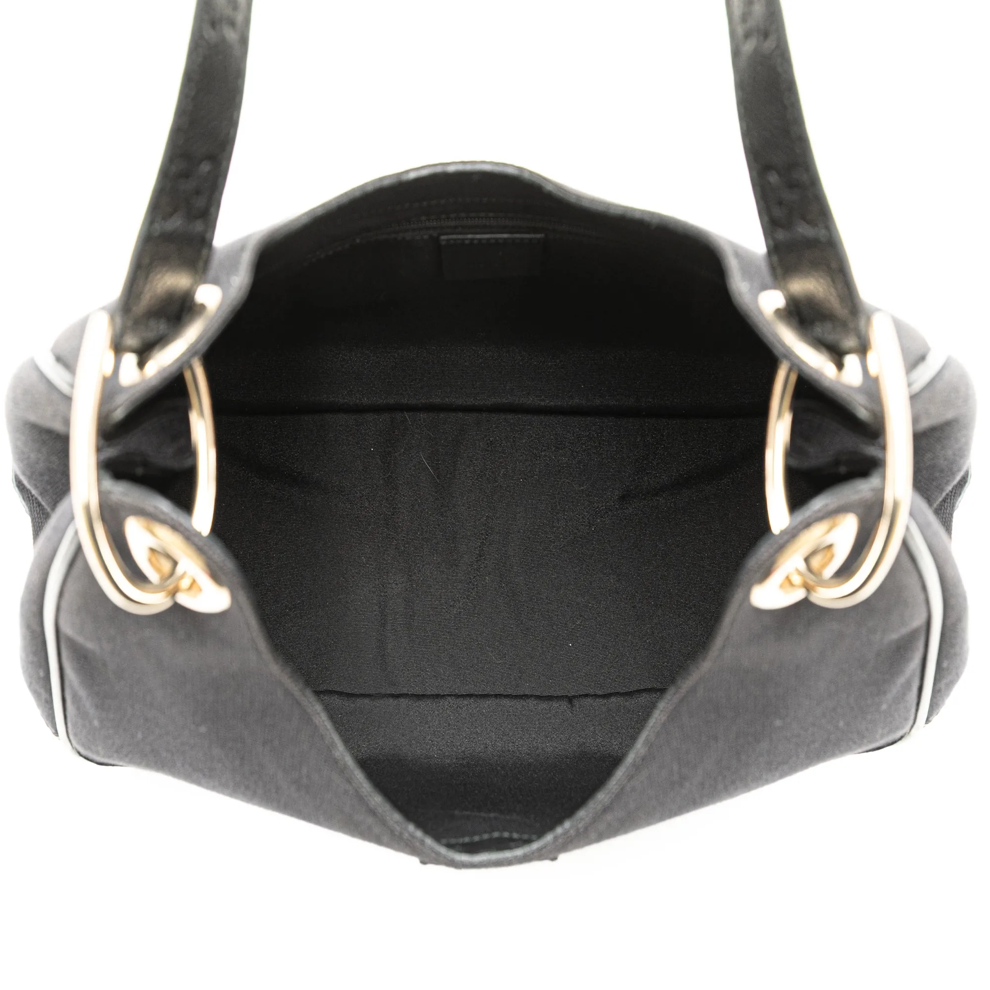 Black Gucci Guccissima Trimmed Canvas Colbert Shoulder Bag
