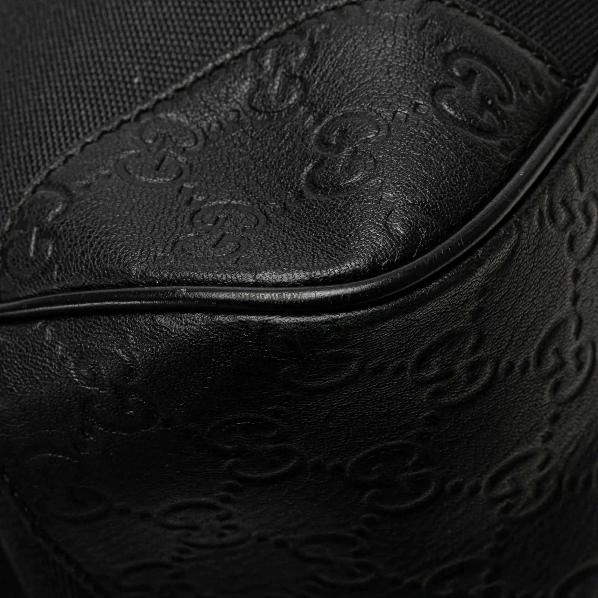 Black Gucci Guccissima Trimmed Canvas Colbert Shoulder Bag