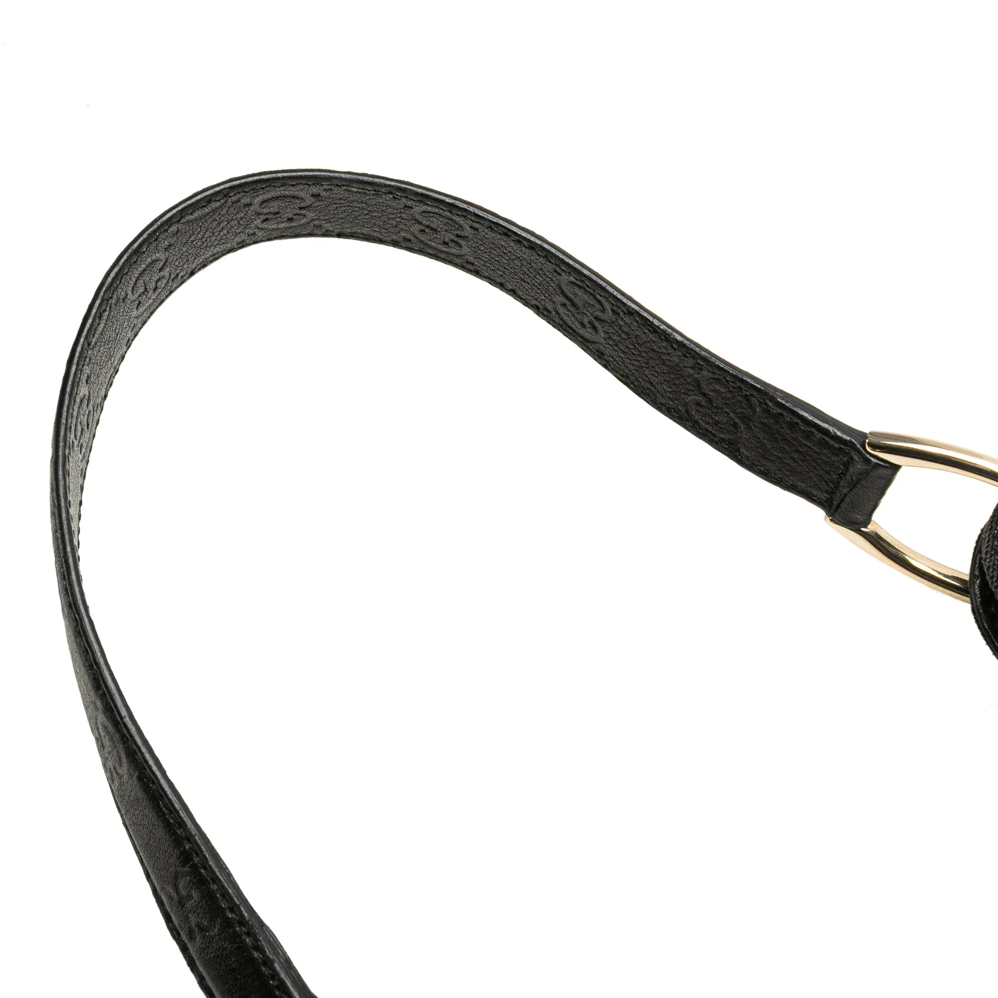 Black Gucci Guccissima Trimmed Canvas Colbert Shoulder Bag