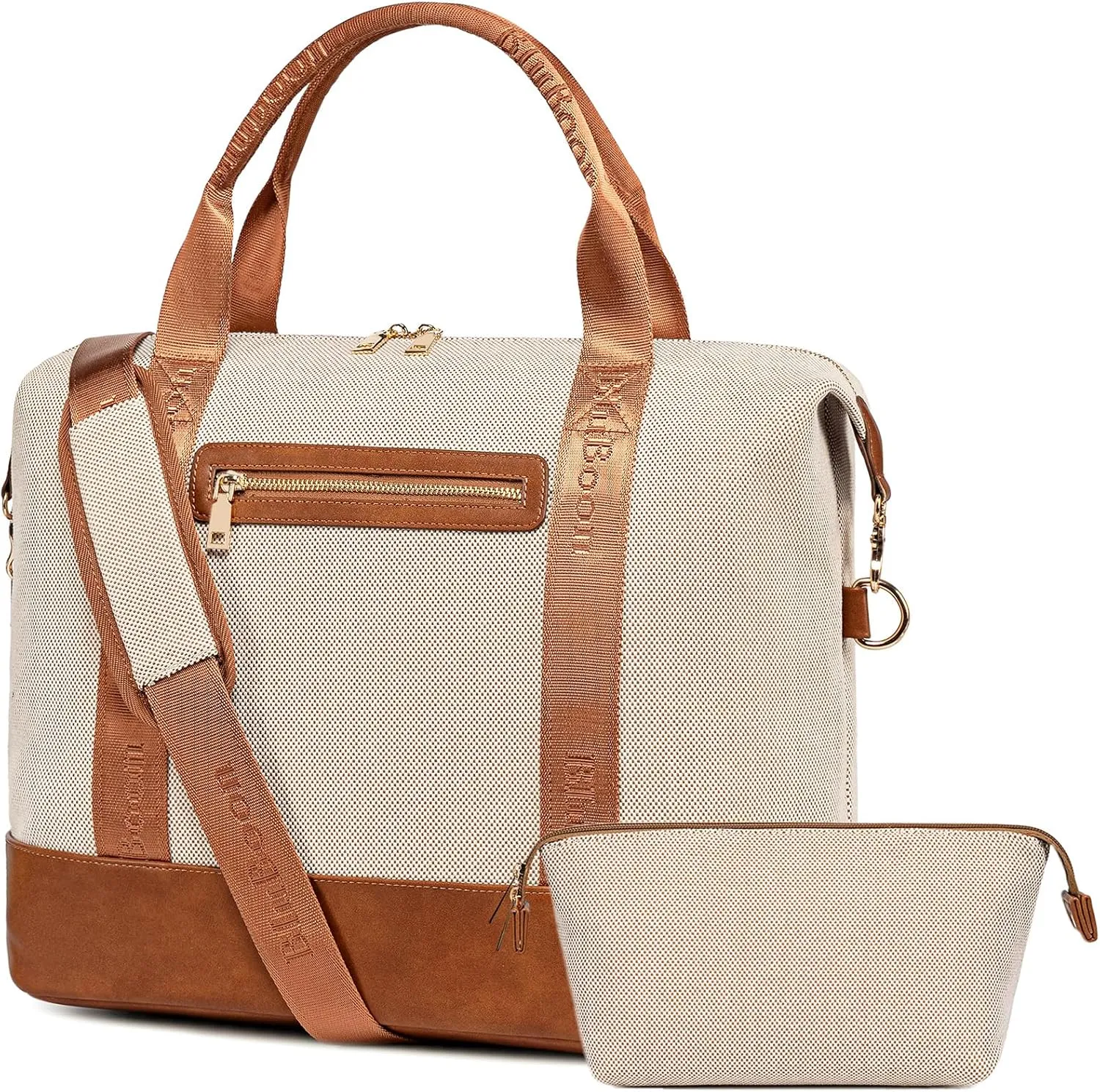 BLUBOON Travel Tote Bags with Zipper Ladies Canvas Bag Weekender Overnight Bag for Women Carry on Duffel Bag Trolley Sleeve