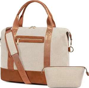 BLUBOON Travel Tote Bags with Zipper Ladies Canvas Bag Weekender Overnight Bag for Women Carry on Duffel Bag Trolley Sleeve