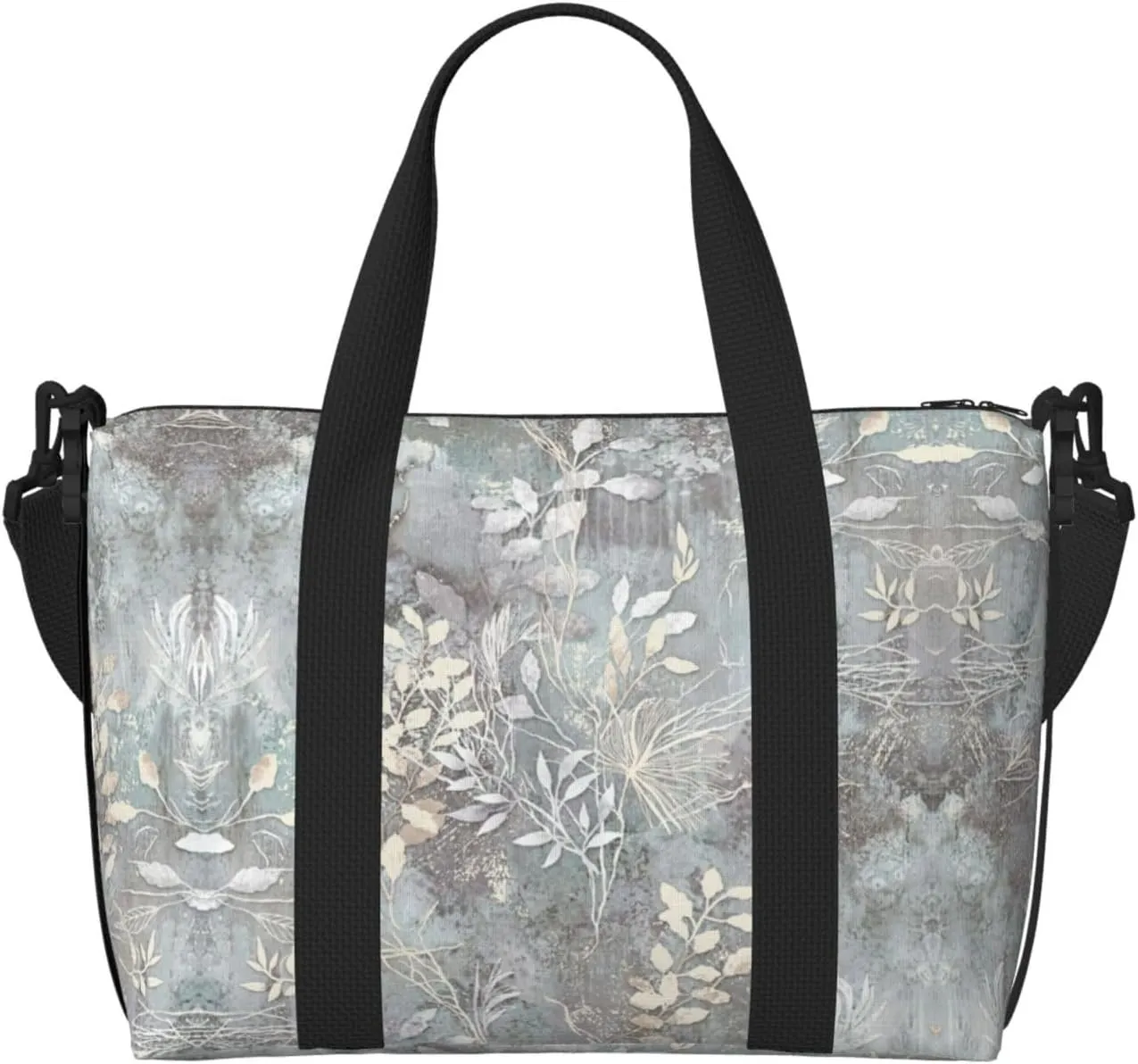 Blue Grace Flora Print Hand Travel Bag,Gym Bag,Weekend Travel Overnight Bag,Tote Bag Sports Bag For Women Men