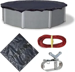 Blue Wave BWC704 Bronze 8-Year 18-ft Round Above Ground Pool Winter Cover,Dark Navy Blue
