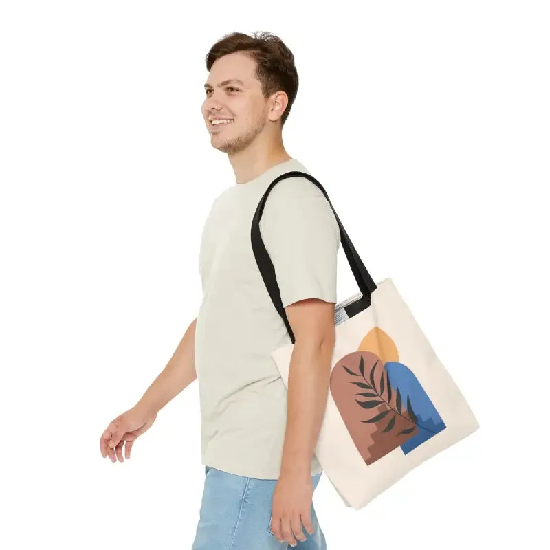 Bold Abstract Landscape Print Tote Bag
