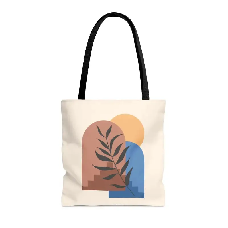 Bold Abstract Landscape Print Tote Bag