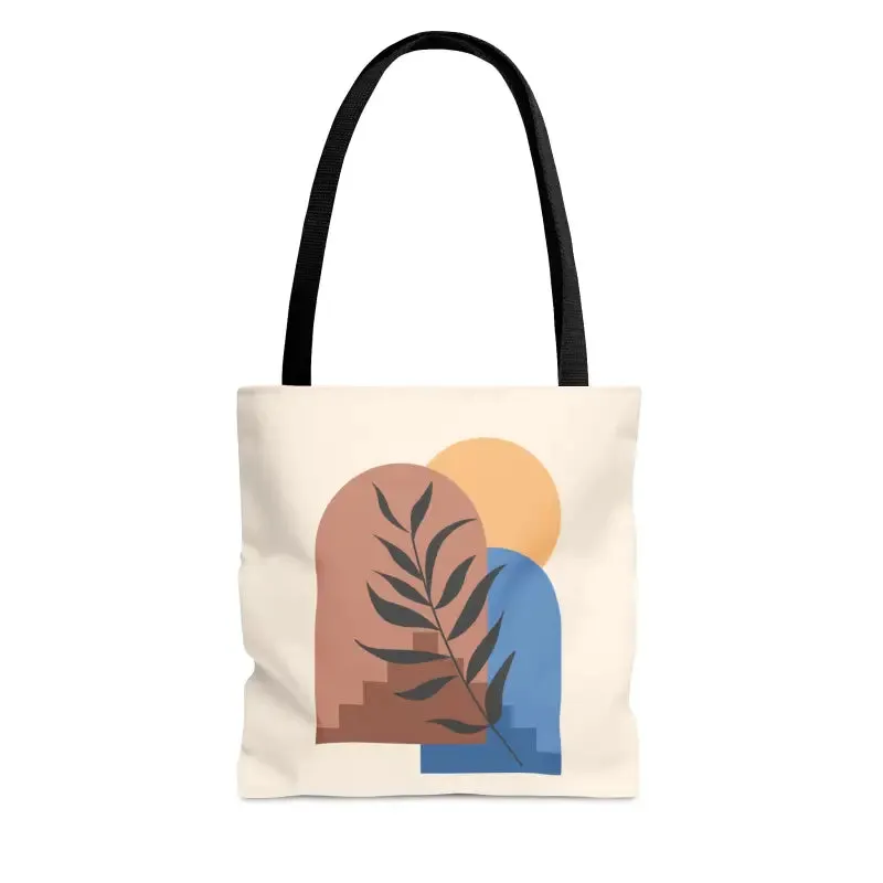 Bold Abstract Landscape Print Tote Bag